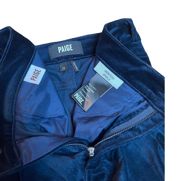 Paige Velvet Hoxton Ankle Deep Navy Blue size 25 - Picture 6 of 8
